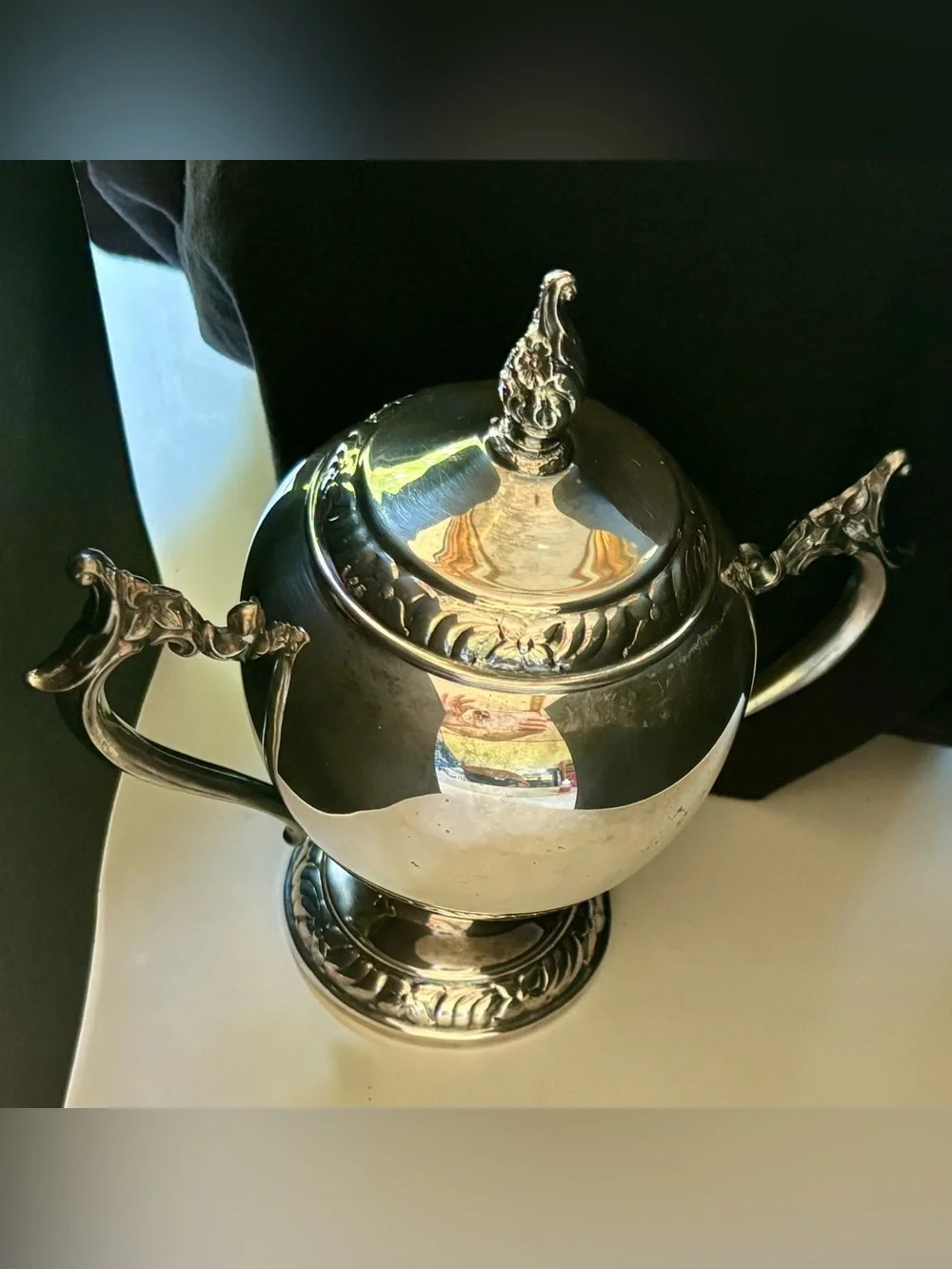 Vintage FB Rogers Silver Co Creamer Sugar Set 2358 Floral Silverplate 1883